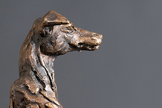 Sitting Greyhound - Jan Sweeney Sculpture